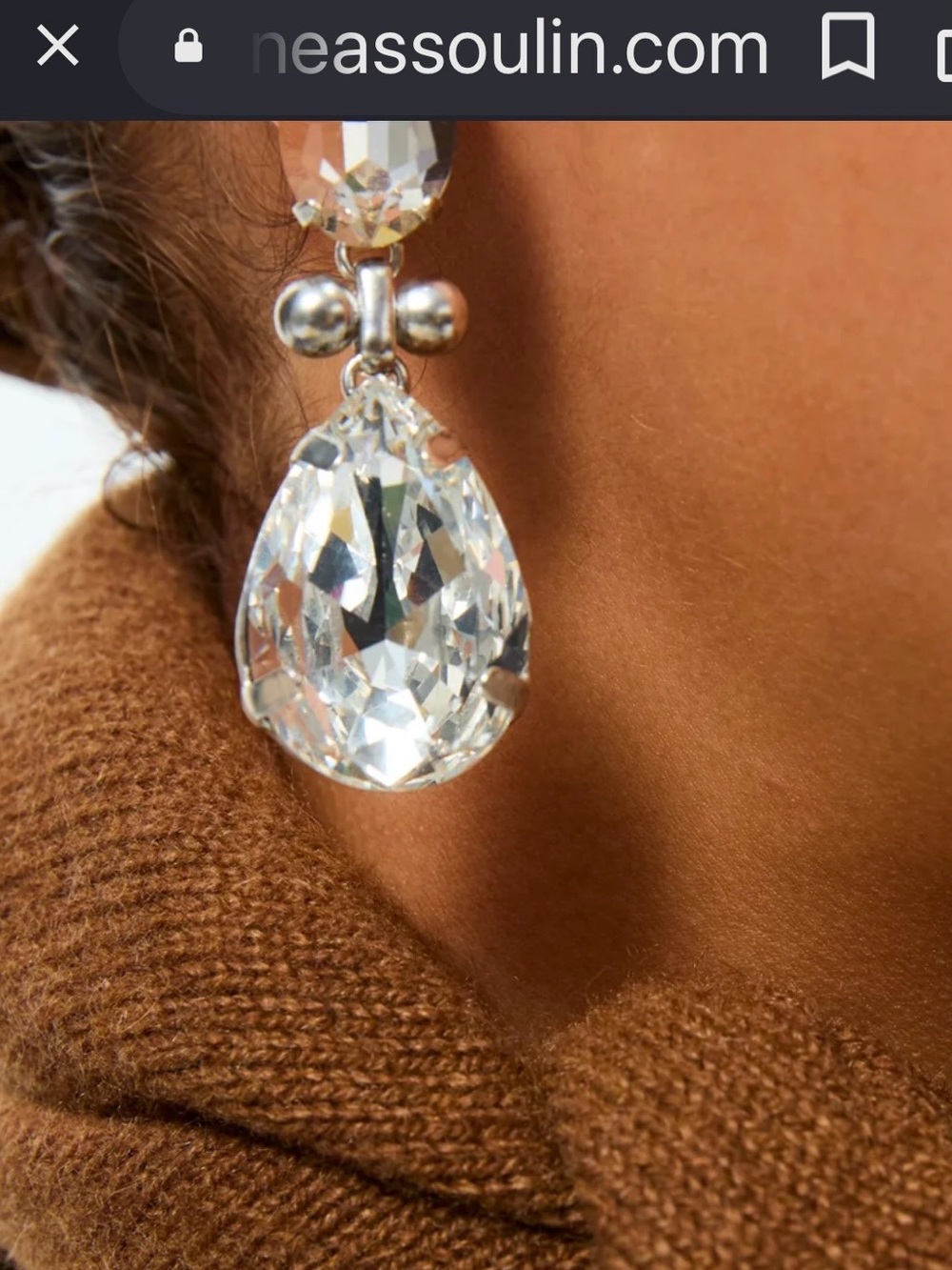 Roxanne Assoulin NWOT Jumping Jack Flash Crystal Teardrop Drop Earrings